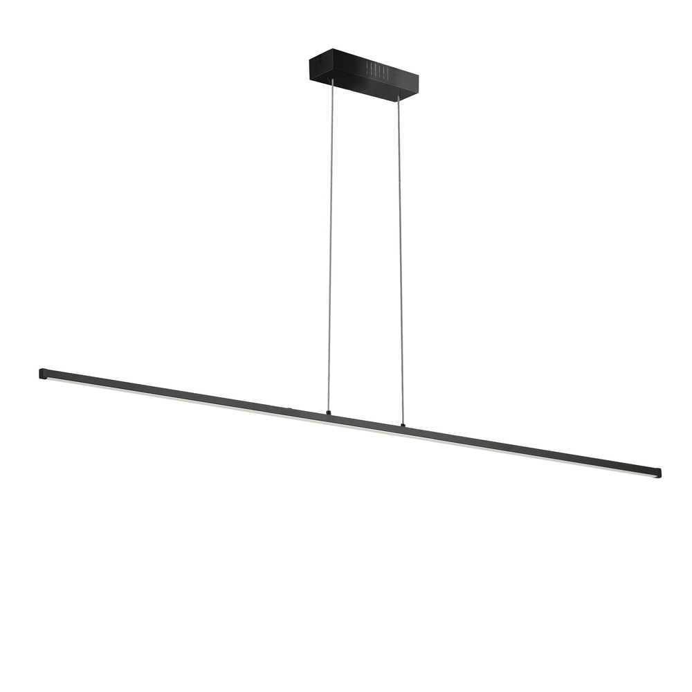 30W Horizontal Pendant, Matte Black with White Acrylic Diffuser