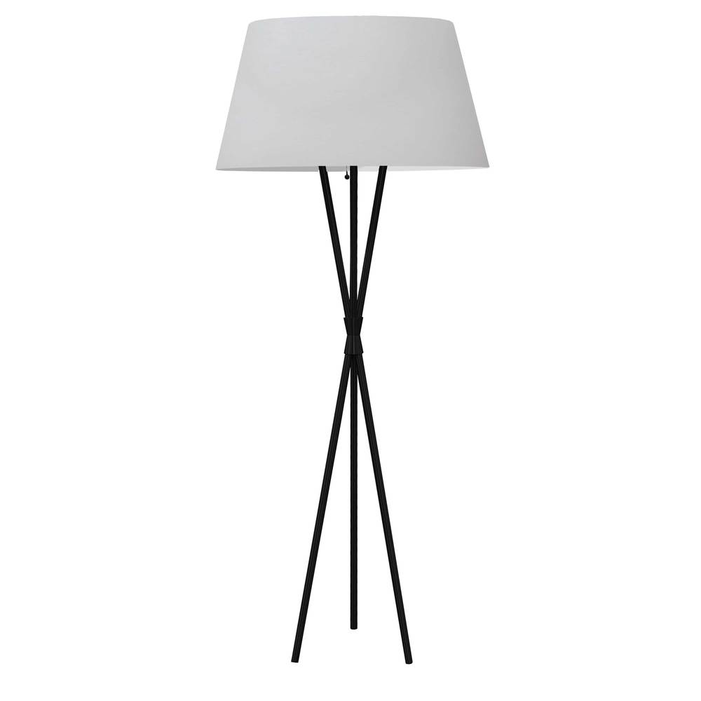 1LT Floor Lamp, MB w/ WH Shade