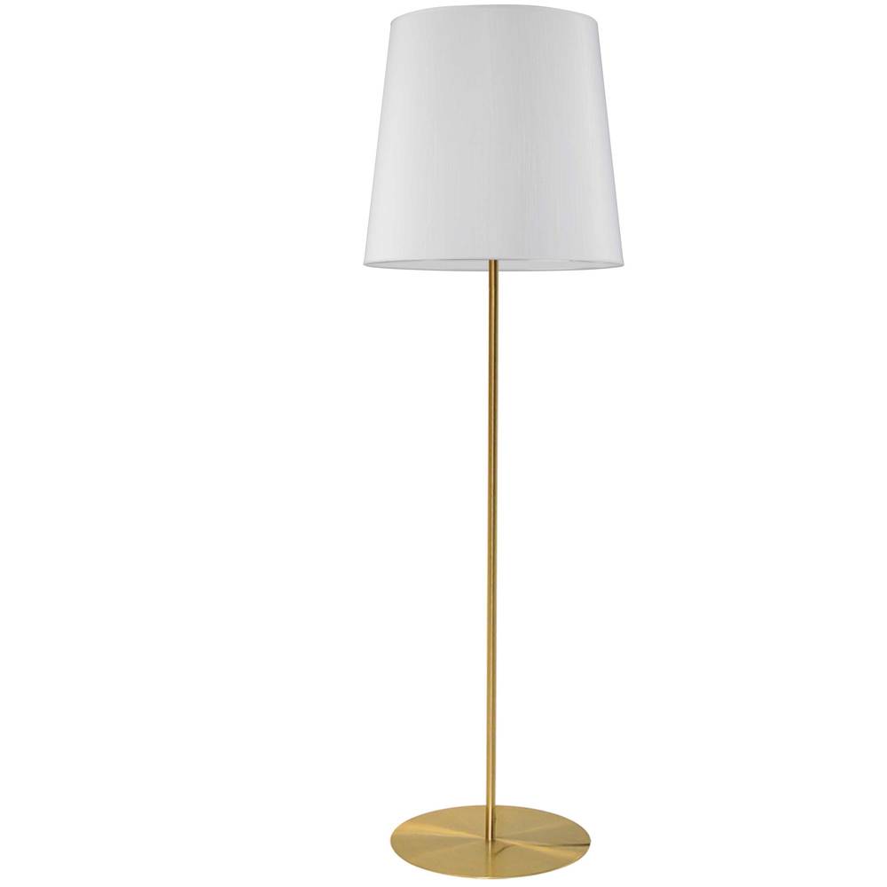 1LT Drum Floor Lamp w/ Jtone WH Shade, AGB