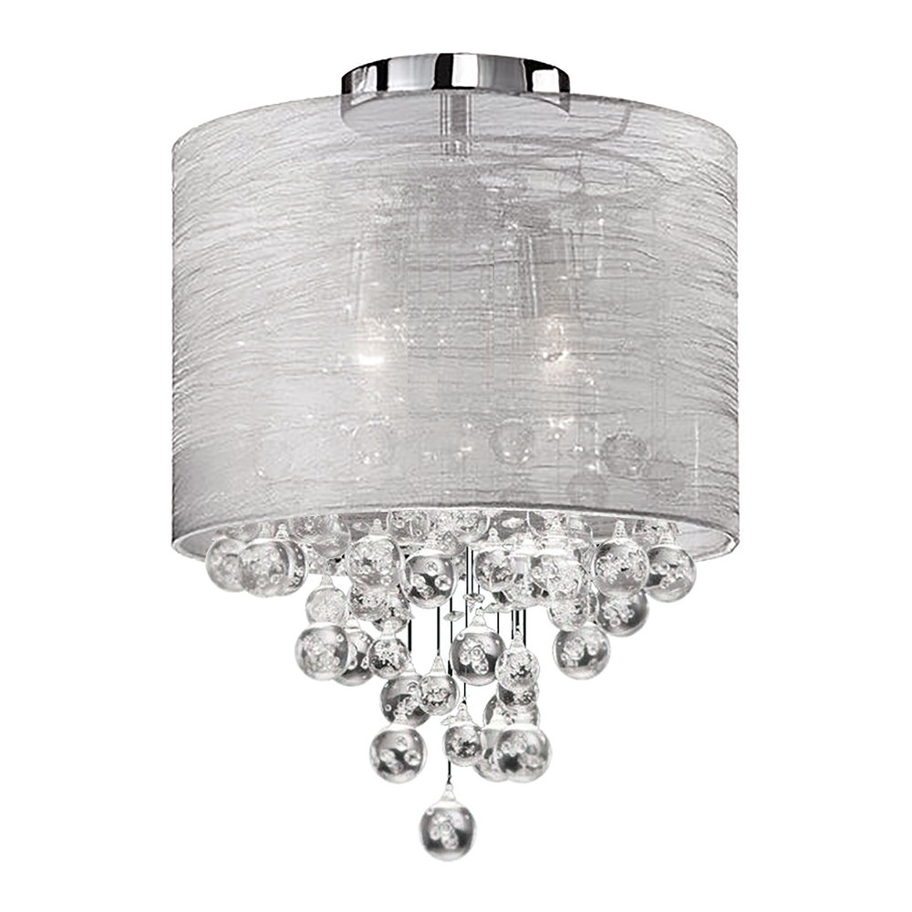 2LT Incan Crystal Flush-Mount P Chrome Silver