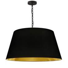 Dainolite BRY-L-BK-698 - 1 Light Brynn Large Pendant, Black/Gold Shade, Black