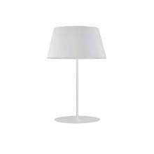 Dainolite GTC-R281T-MW-WH - 1 Light Incandescent Round Base Table Lamp Matte Black with White Shade