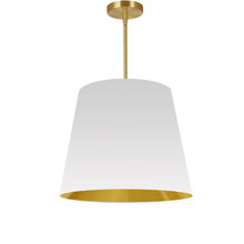 Dainolite ODR-M-692 - 1LT Oversized Drum Pendant Medium, WH/GLD Shade