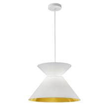 Dainolite PAT-181P-WH-692 - 1LT Patricia Pendant, WHT/GLD Shade, WH