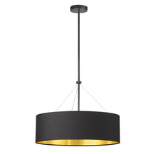 Dainolite PLV-224C-MB-698 - 4LT Incand Chandelier, MB w/ BK/GLD Shade