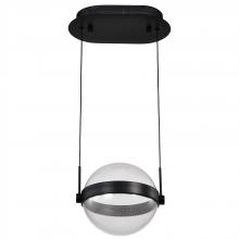 Nuvo 62/2031 - Arvada; 8 Inch LED Pendant; Matte Black; Silk Screened Acrylic Lens