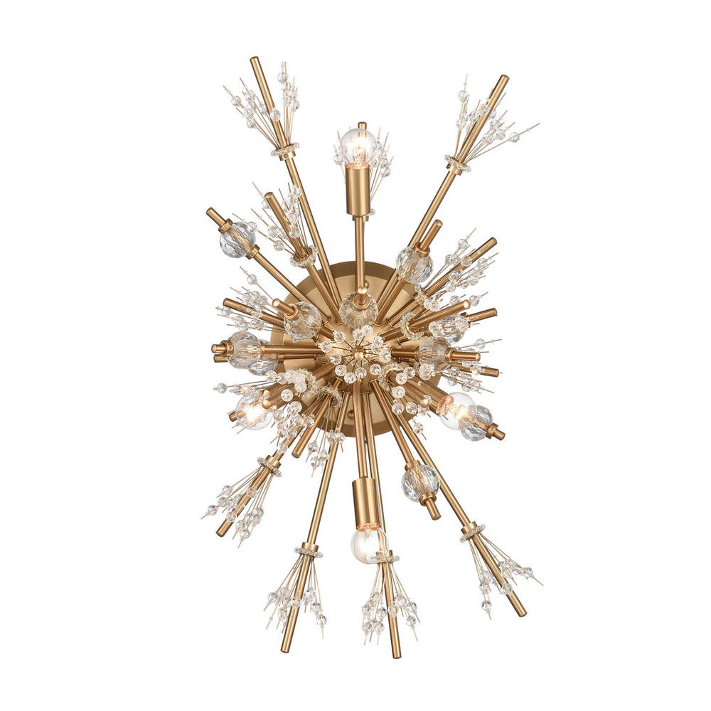 Starburst 26'' High 4-Light Sconce - Satin Brass