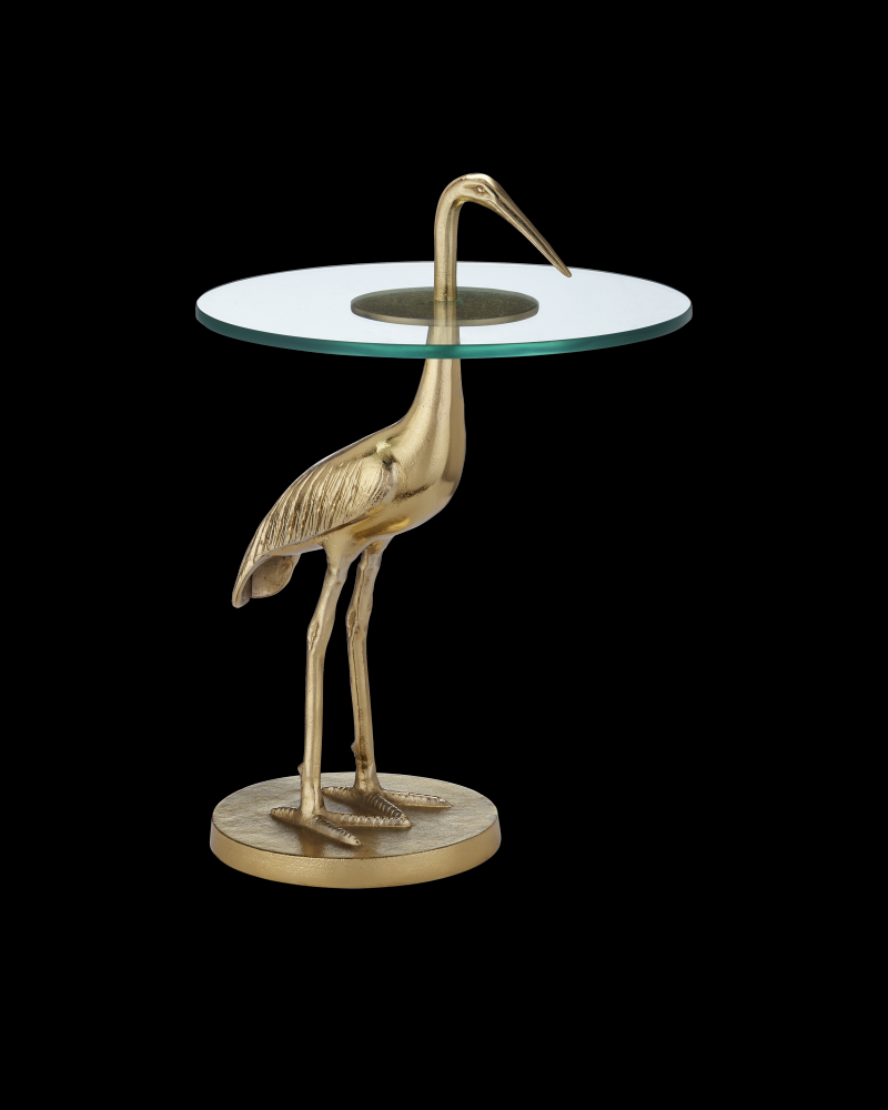 Crane Brass Accent Table