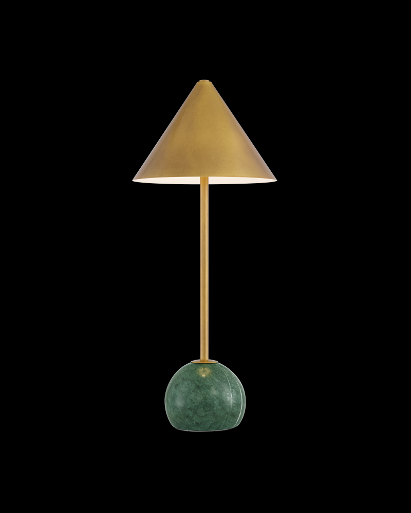 Journey Green & Brass Cordless Table Lamp